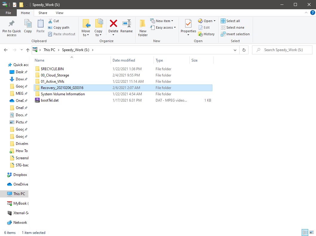 Windows File Recovery automatically creates a folder with your recovered files