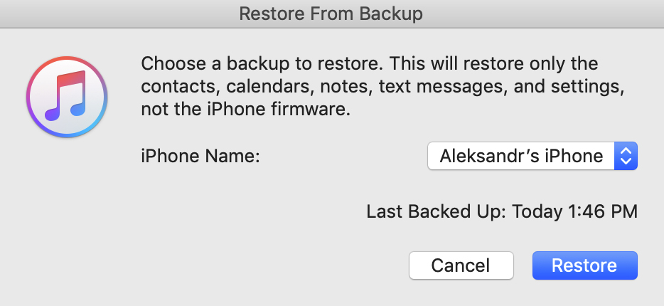 choose backup and restore