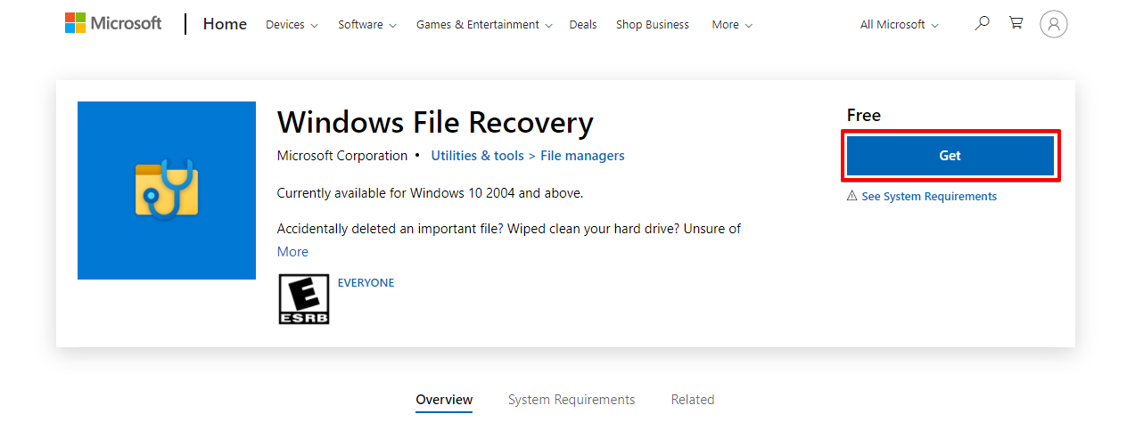 Install the Windows File Recovery tool from Microsoft Store.