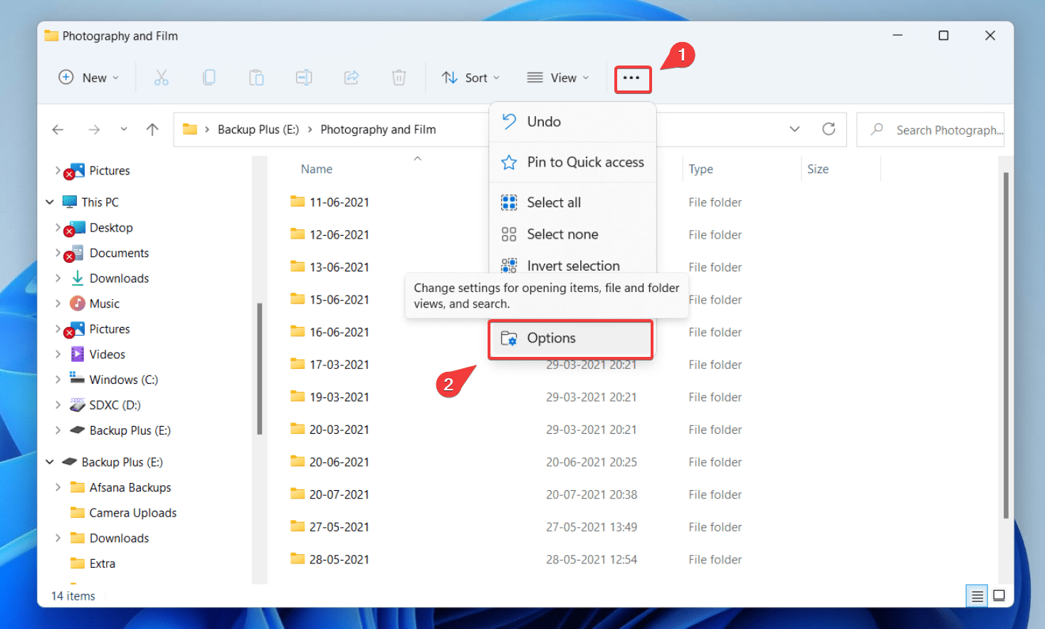 accessing the hard disk options on file explorer