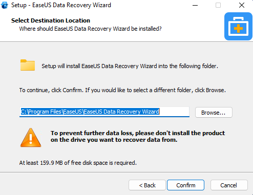 EaseUS Data Recovery Wizard installer