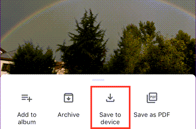 google photos save to device - smaller