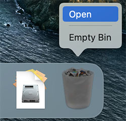 open trash bin in mac os