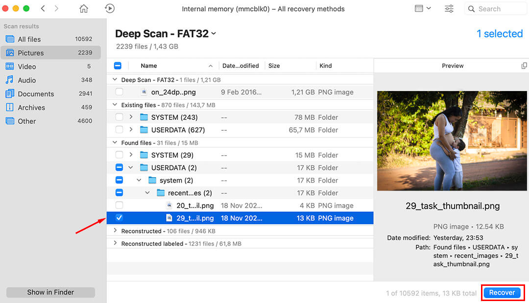 preview and recover deleted photos from samsung phone via disk drill