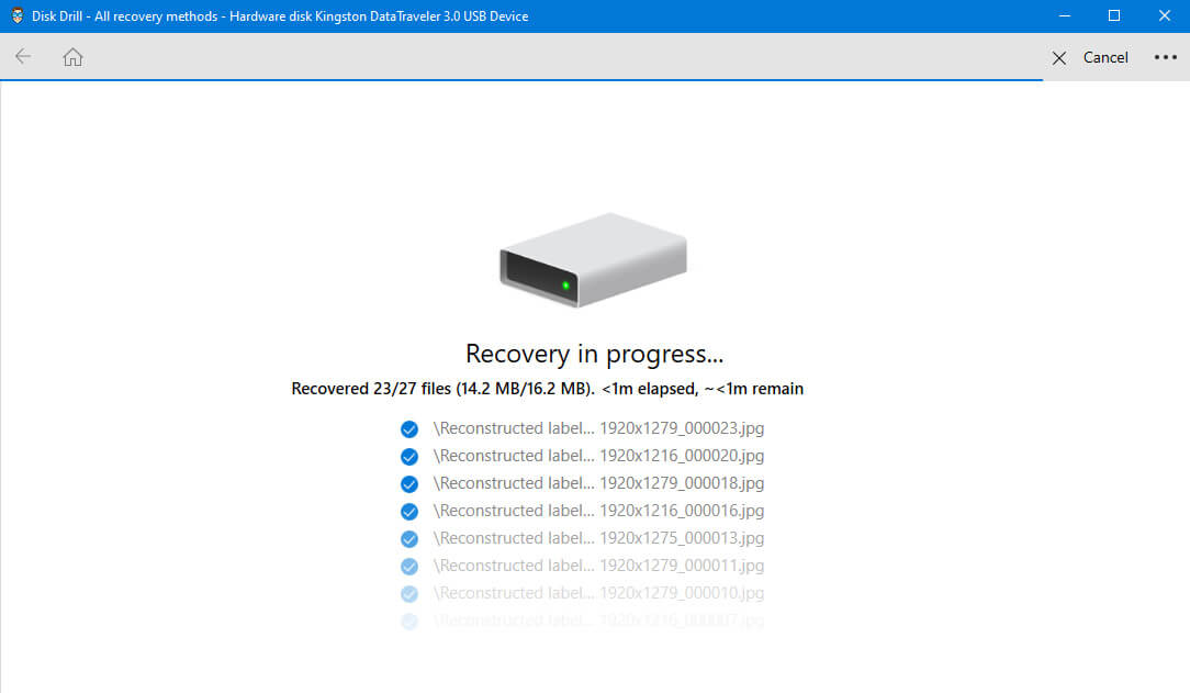 Restore files from a formatted USB drive