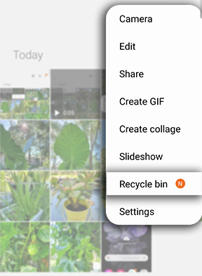 samsung recycle bin gallery select