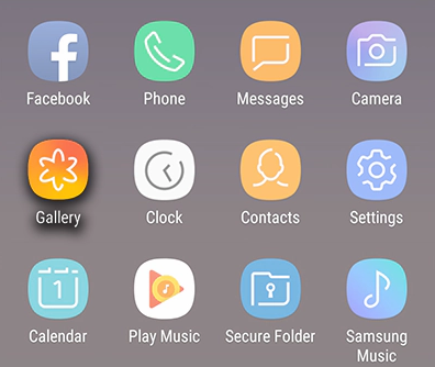 highlighted samsung gallery app icon