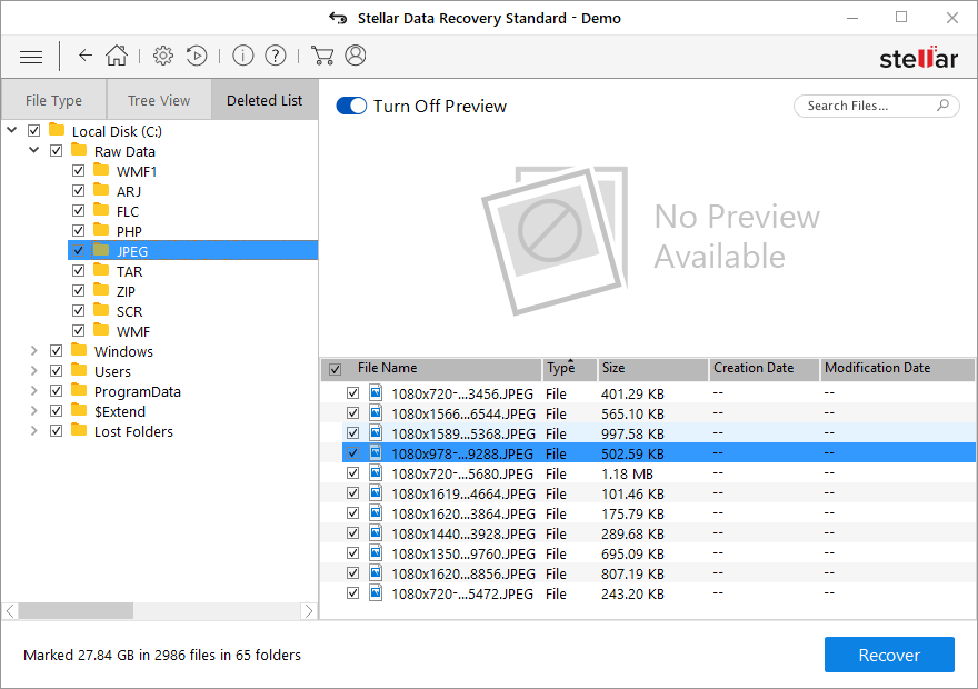 why is stellar data recovery taking long to load