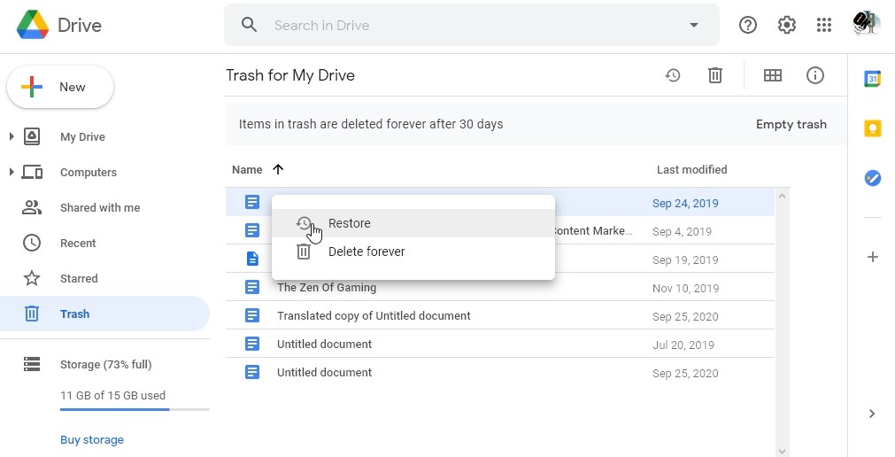 Google Drive File Recovery From Trash