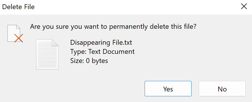permanently delete file