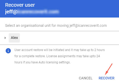 restore user data google admin
