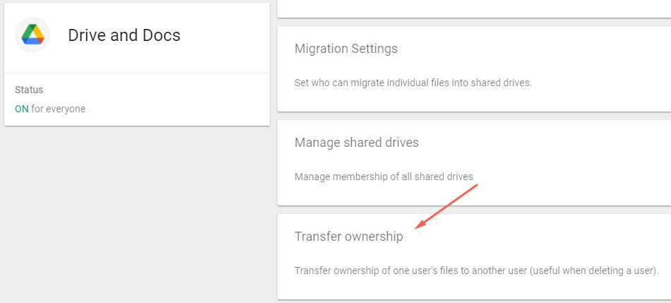 transfer ownership google admin