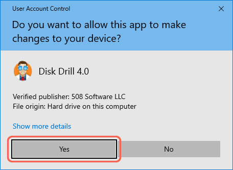 grant administrator privileges disk drill