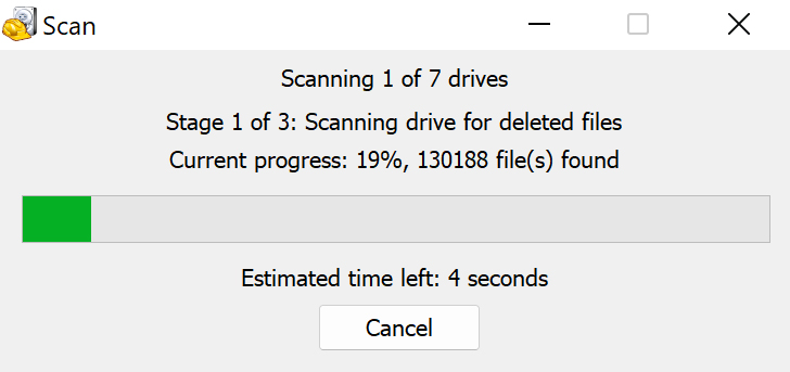 scanning process Recuva