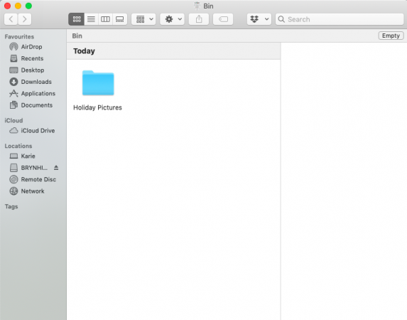 delete mac trash folder