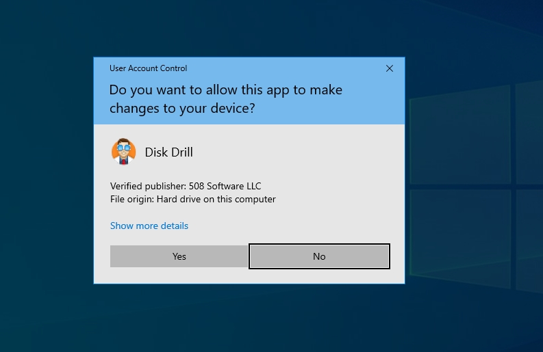 You'll have to grant Disk Drill permission to make changes to your device to have it recover lost files from your storage devices.
