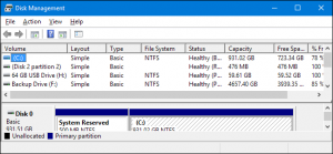 disk partitions on a windows PC
