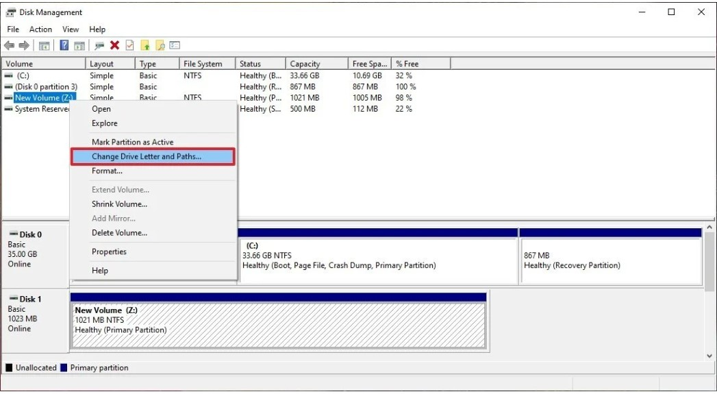 instructions on how to assign a drive letter