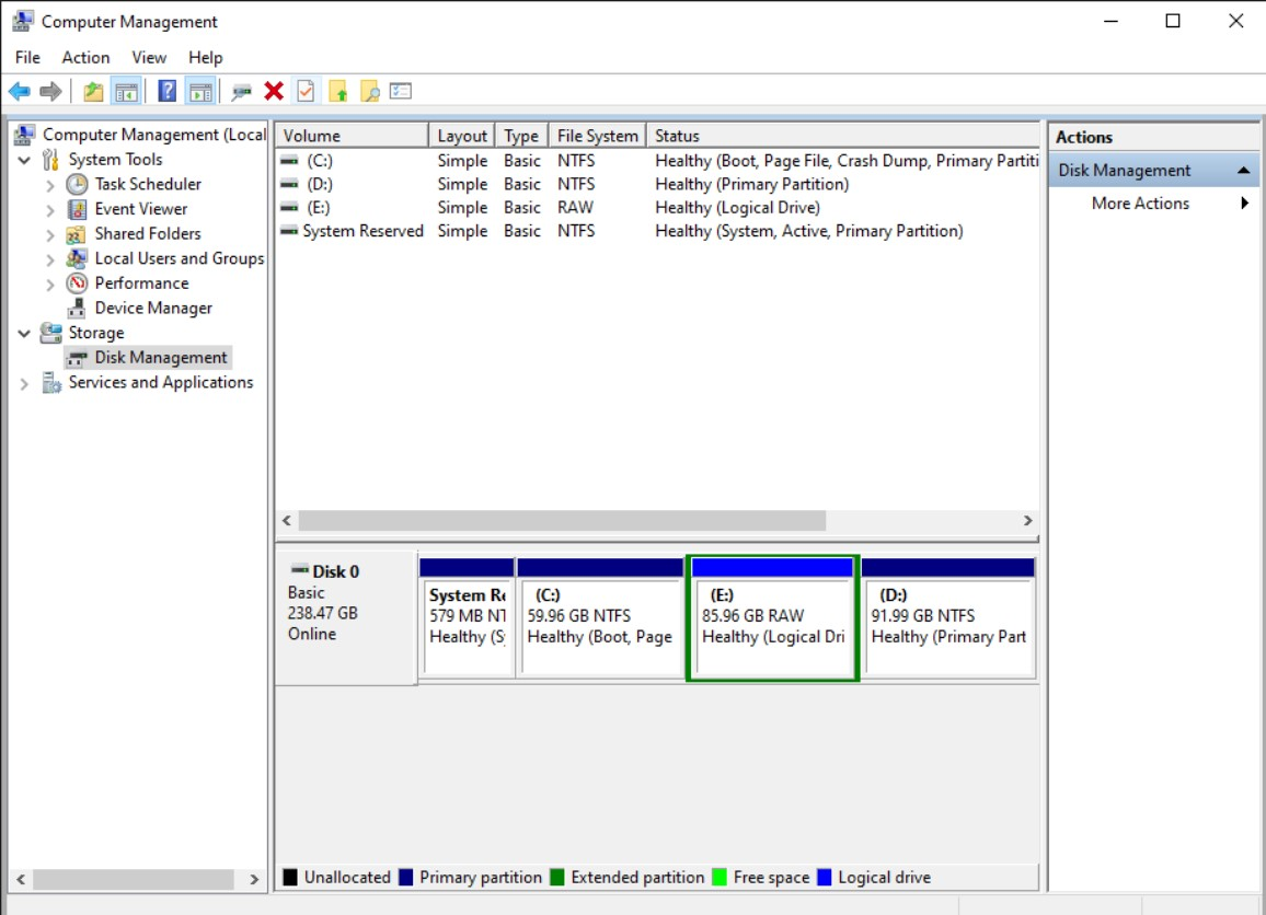 End result is that a new partition appears 