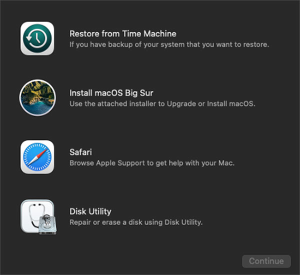 macos recovery boot options