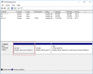 recovery partition on Windows