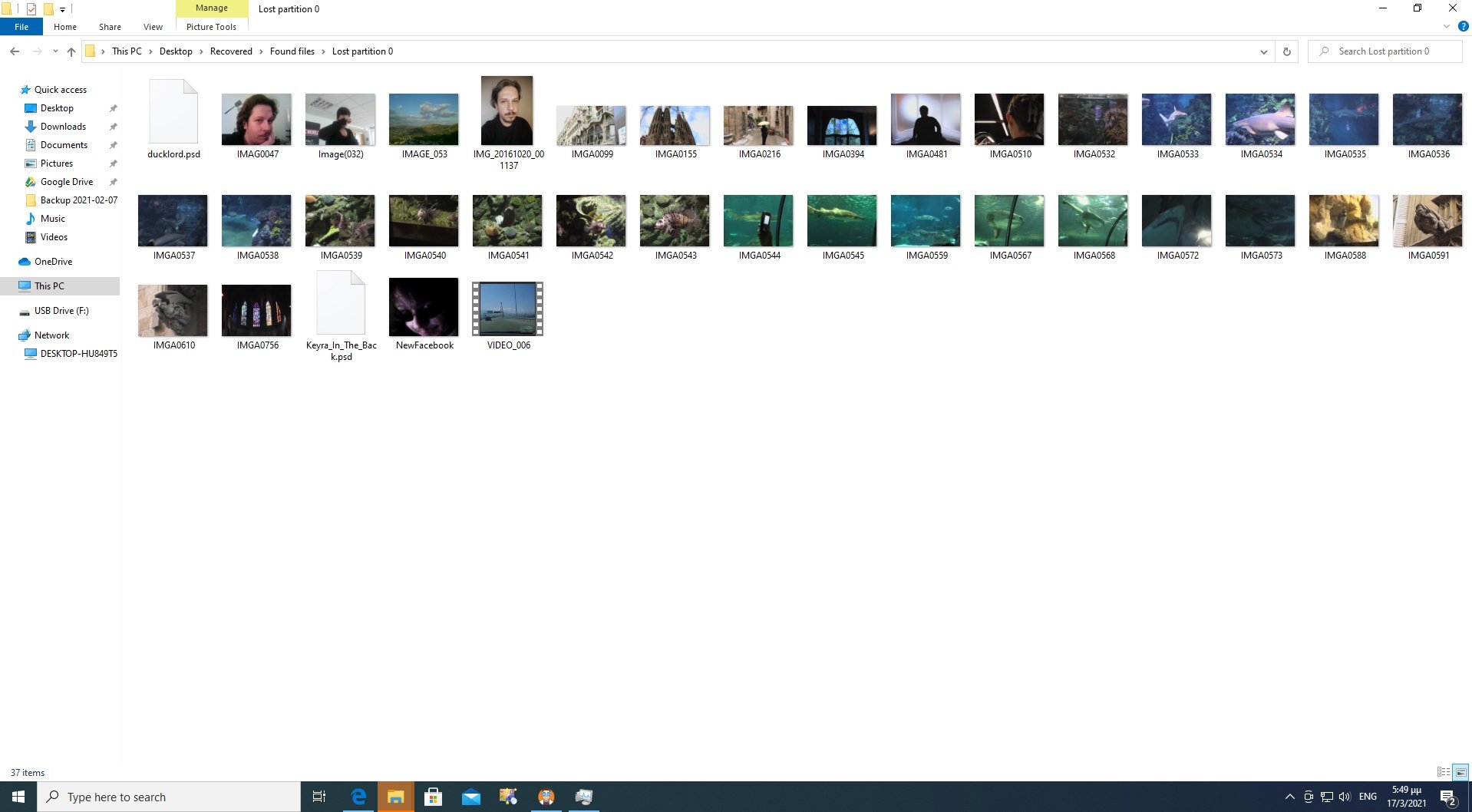 You can save a lot of photos with Disk Drill's free version, but only a few large video files.