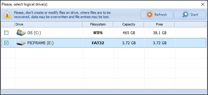 Undelete 360 select storage