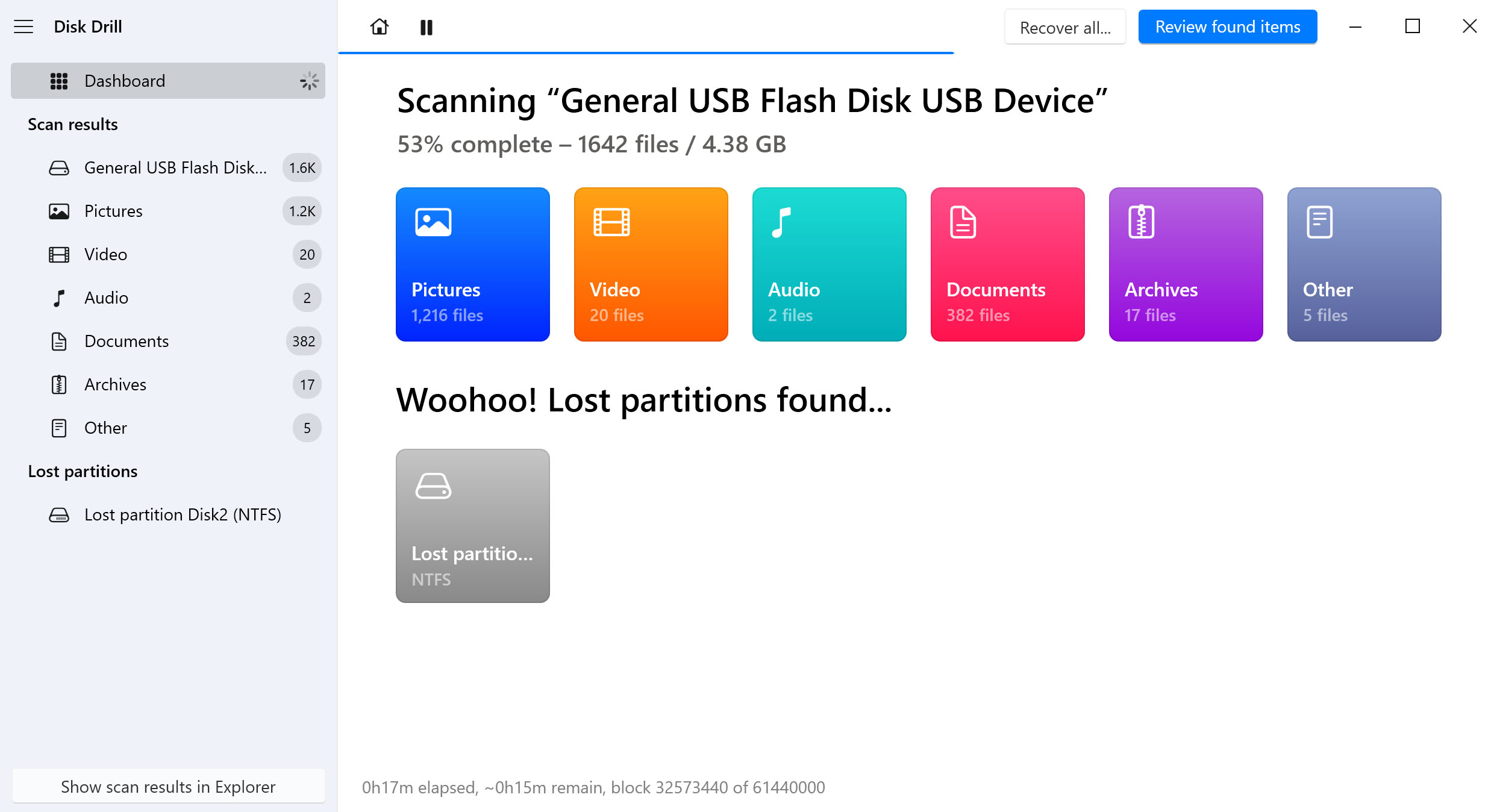 scan for lost partitions