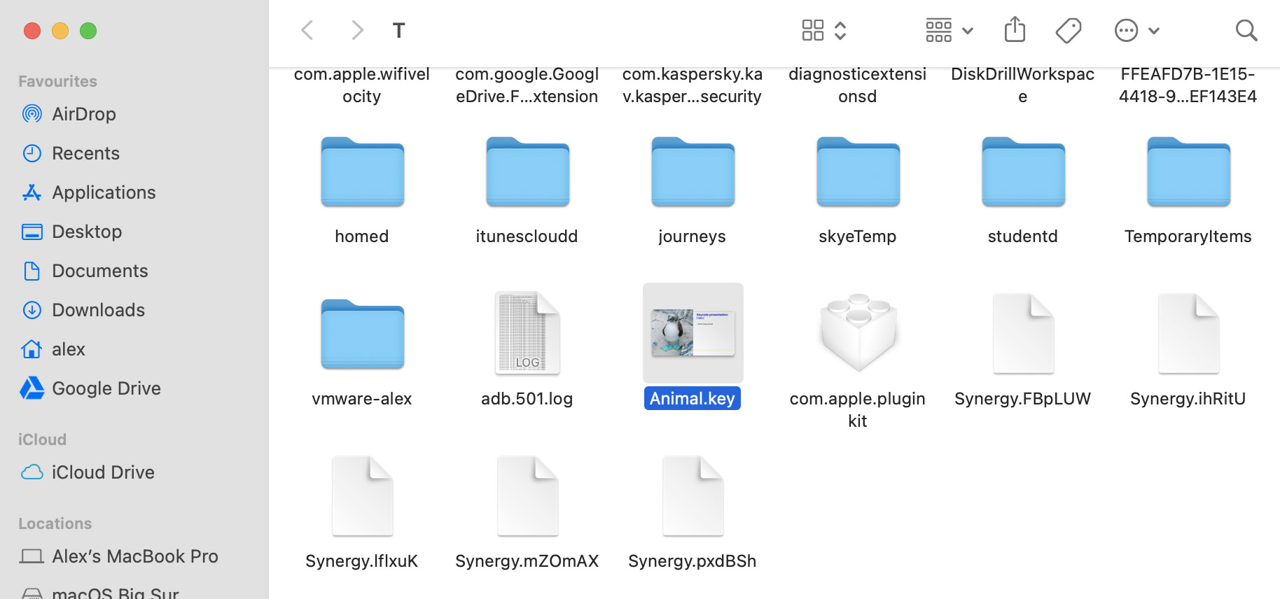 find keynote file in temporally folder and save it