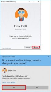 disk drill installation sequence