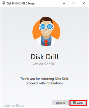 disk drill installation sequence