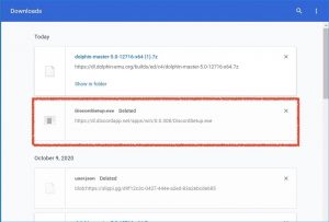 downloads page on chrome