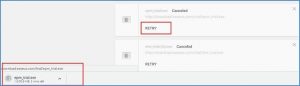 navigating to the interrupted download