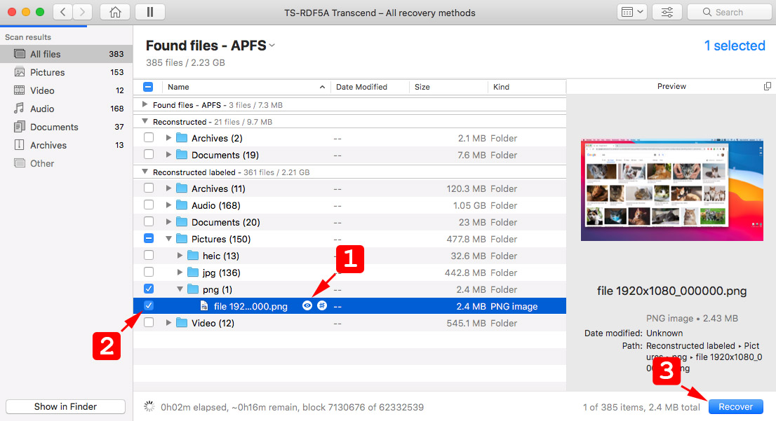 restore screenshots with disk drill