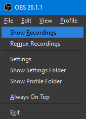 obs show recordings