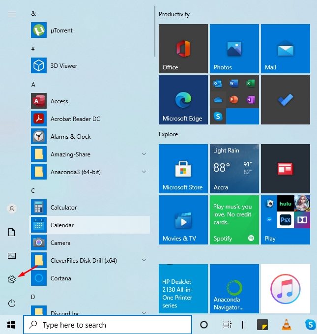 Launch Settings in Windows