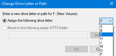 Assign a New Drive Letter - Step 5