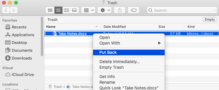 how to recover word document saved over mac