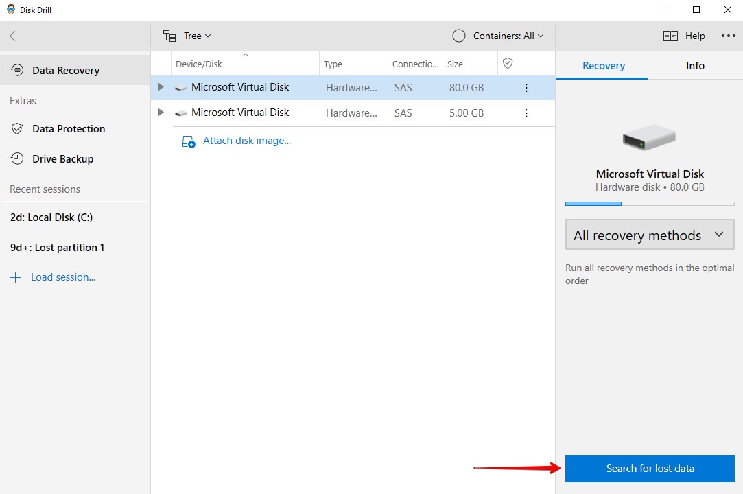 Searching the wiped drive for recoverable data.