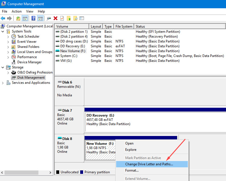 Assign a New Drive Letter - Step 3