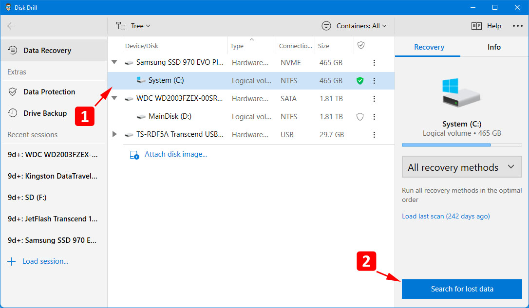 Choose the Location and Start Scanning for the Files you deleted from Recycle Bin