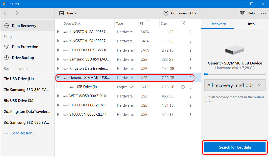 Recover Deleted Photos from SD Card - Step 1