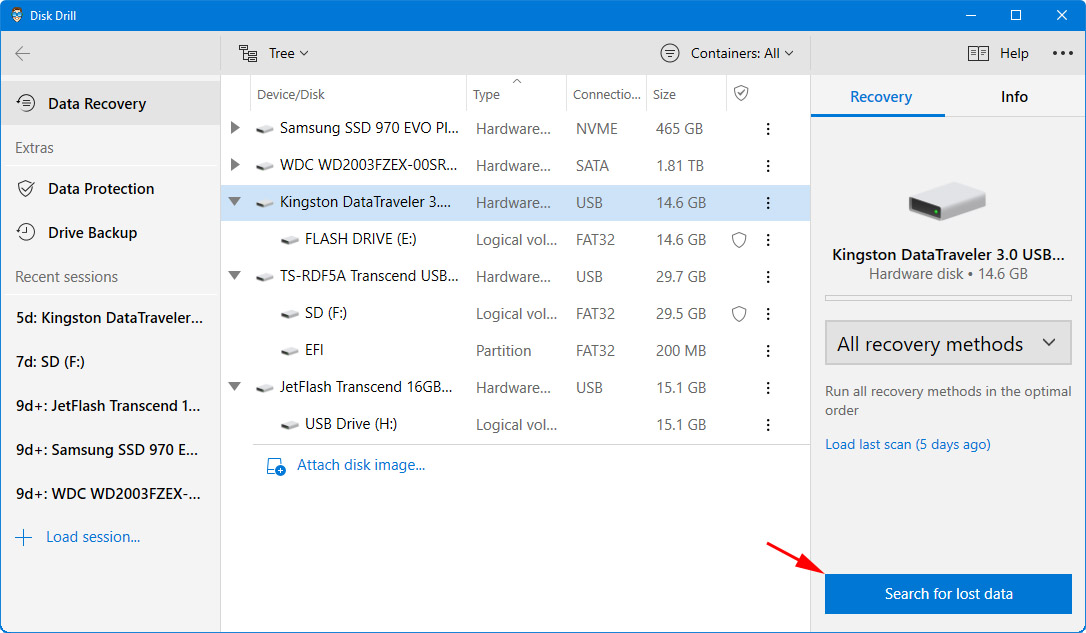 start scan your flash drive