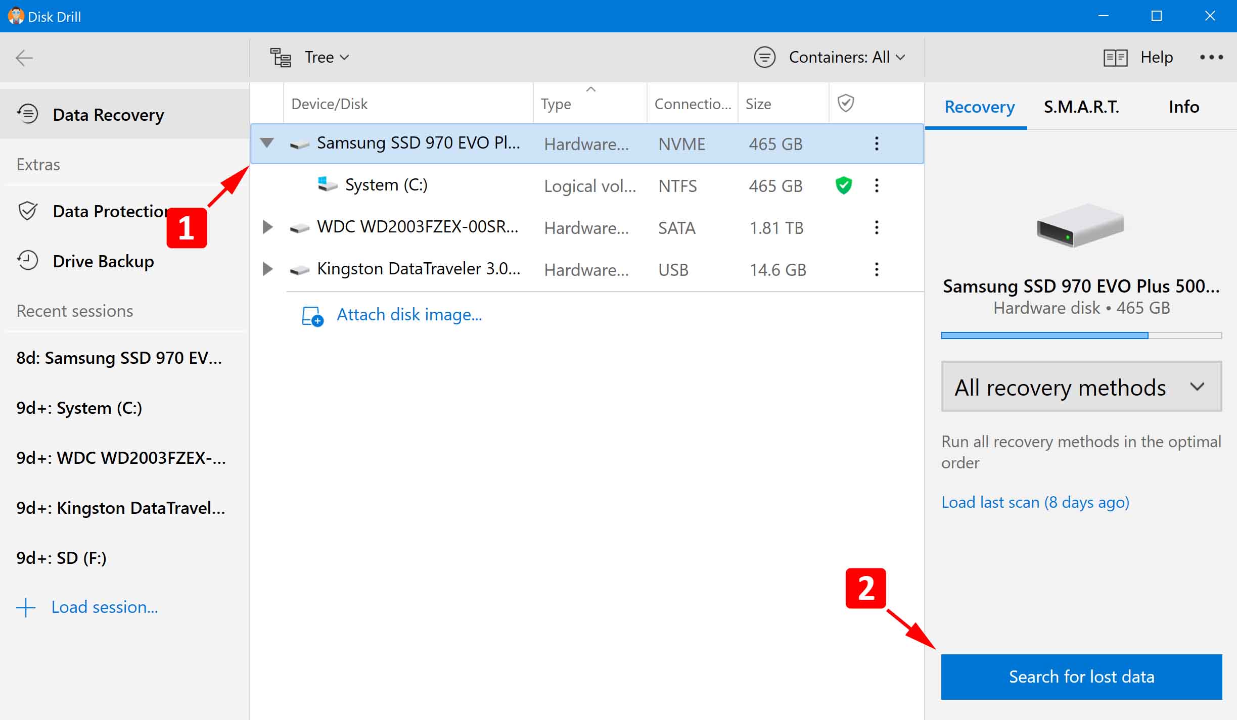 start scan your ssd