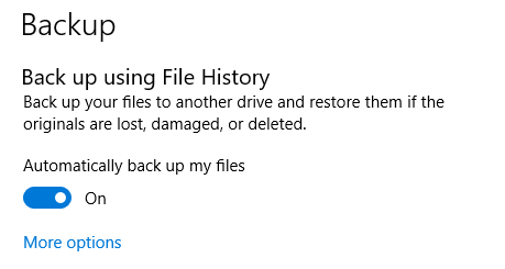 File History Toggle