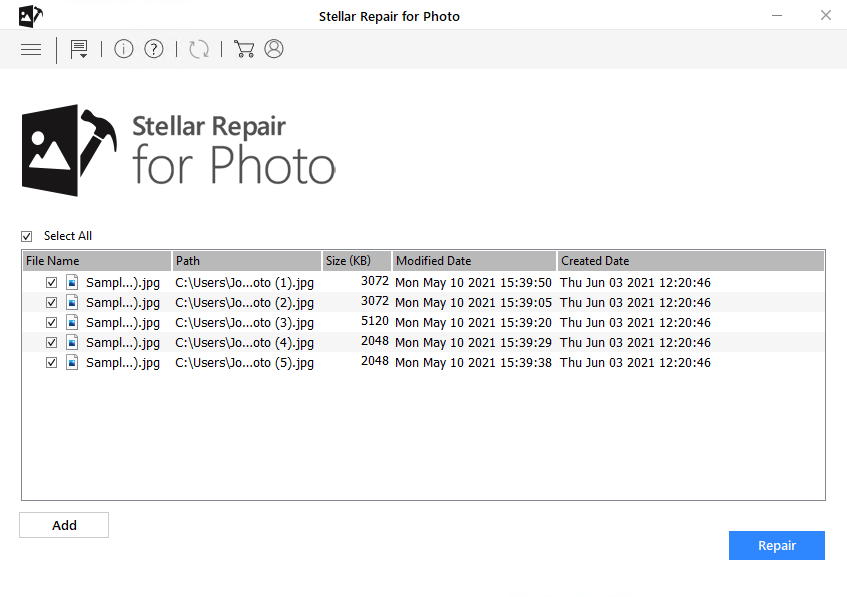 Stellar Repair for Photo - Step 2