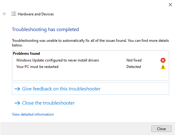Troubleshooter - Step 5