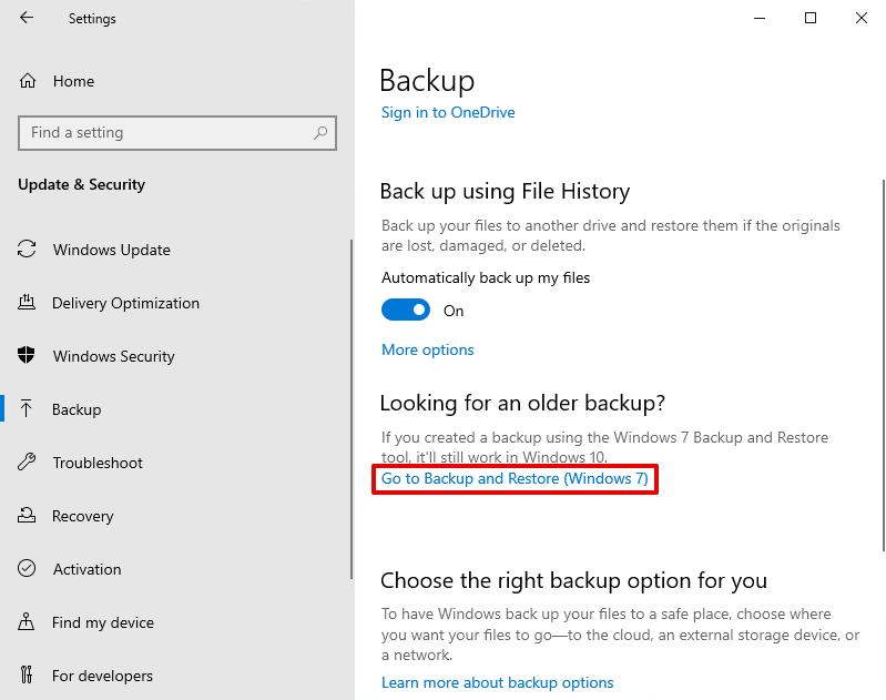 Windows Backup - Step 3