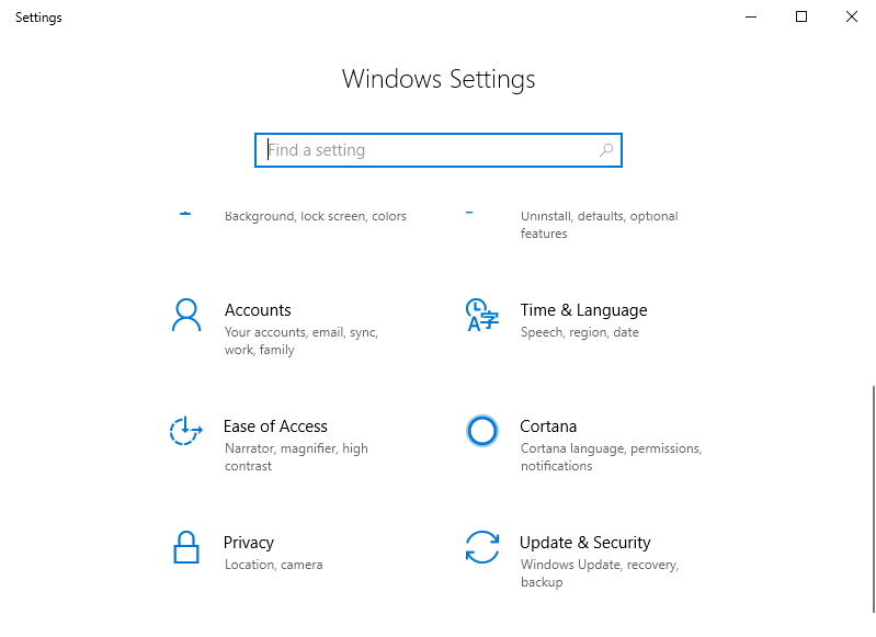 Windows Settings