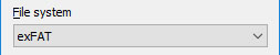 choose drive file system type
